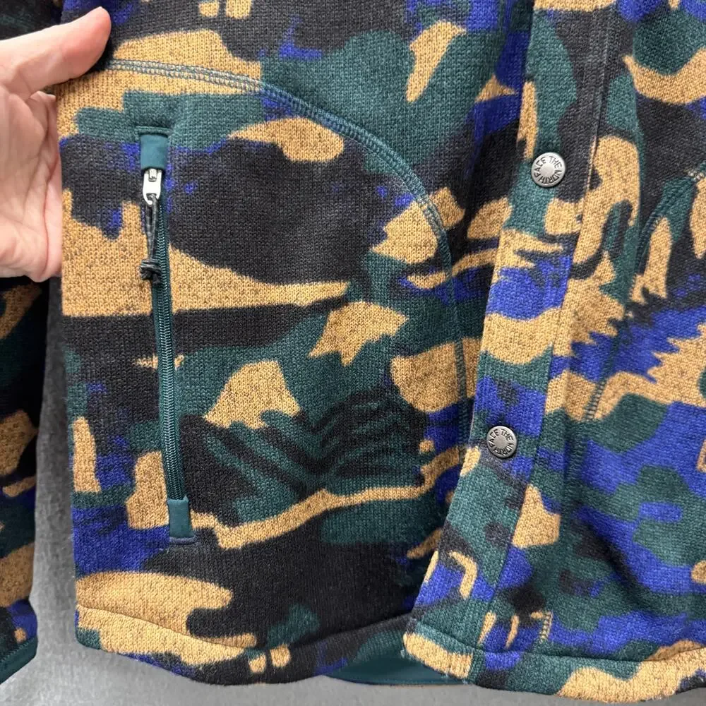 The‎ North Face Shacket Mens Small Snap Up Fleece Gordon Lyons Green Blue Jacket